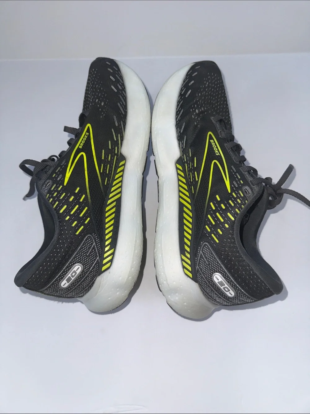 Brooks Men's Glycerin GTS Running Shoes - Black with Neon Yellow